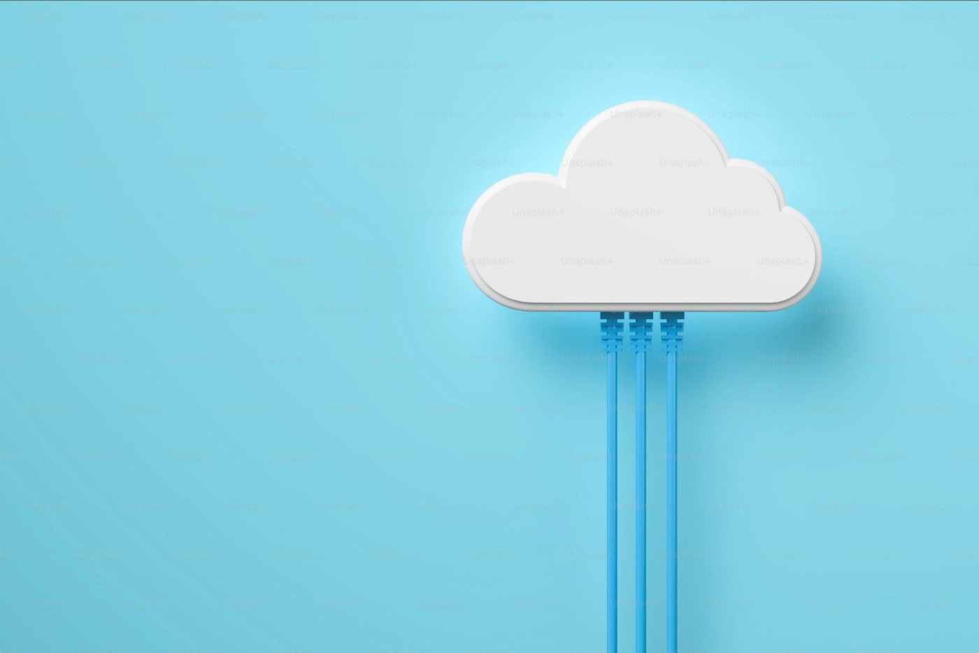 雲朵與網絡連線 Cloud connected with network cables